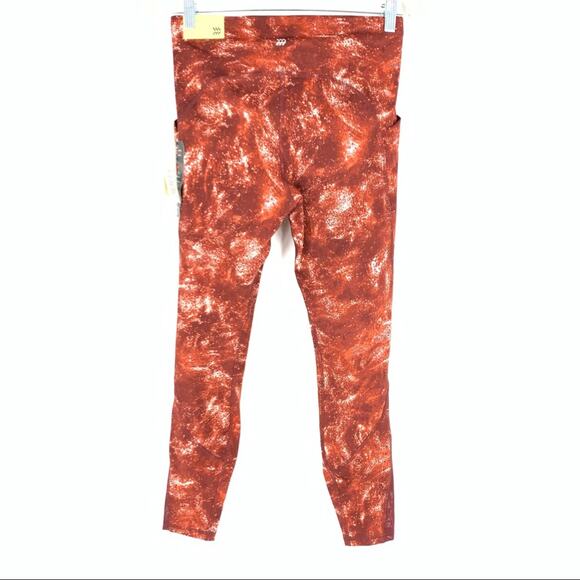 All In Motion High Rise 7/8 Legging Sculpted Mesh Red Galaxy Print Medium - Picture 3 of 9